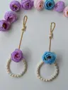 Elegant Dazzling Flower & Pearl  Bracelet Rakhi- Elevate Your Festive Look!