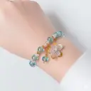 ✨ Elegant Crystal Bead Bracelet with Floral Charm ✨