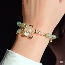 ✨ Elegant Crystal Bead Bracelet with Floral Charm ✨