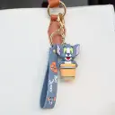 Tom and Jerry Cartoon Keychain – Jerry in Barrel Design with Character Strap