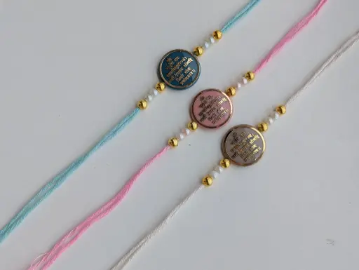 Sanskrit Mantra Rakhi Set – Pack of 3 Spiritual Rakhis for Brothers