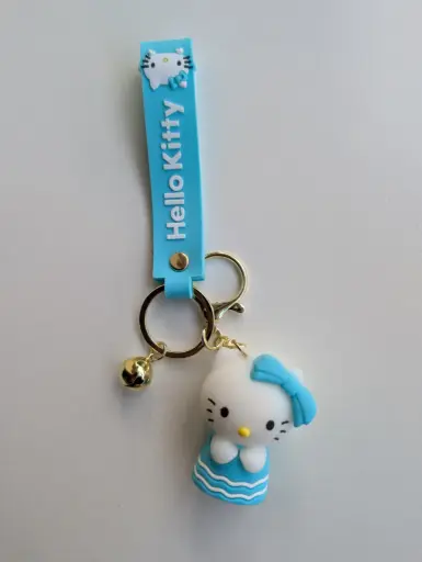 Hello Kitty Charm Keychain – Blue Dress Edition