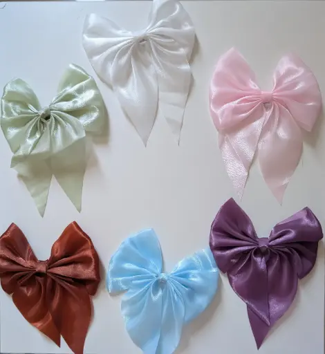 Elegant Satin Hair Bows – Set of 6 Multicolor